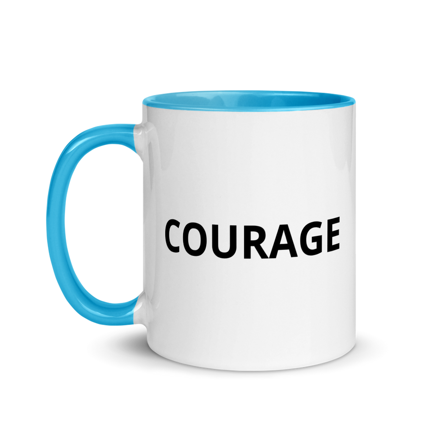 courage mug blue