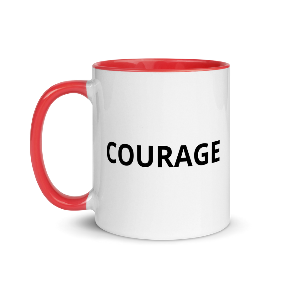 courage mug red