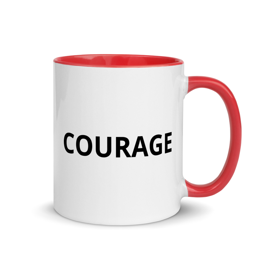 courage mug red