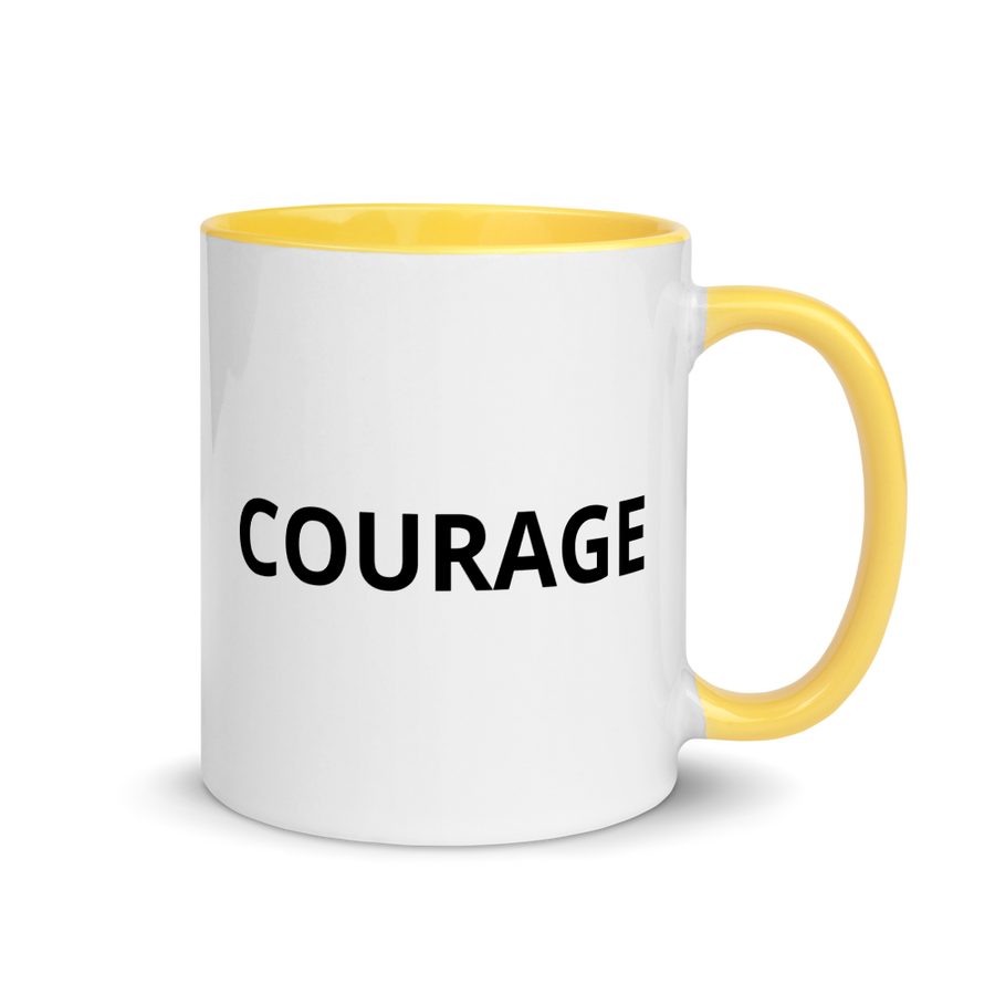 courage mug yellow